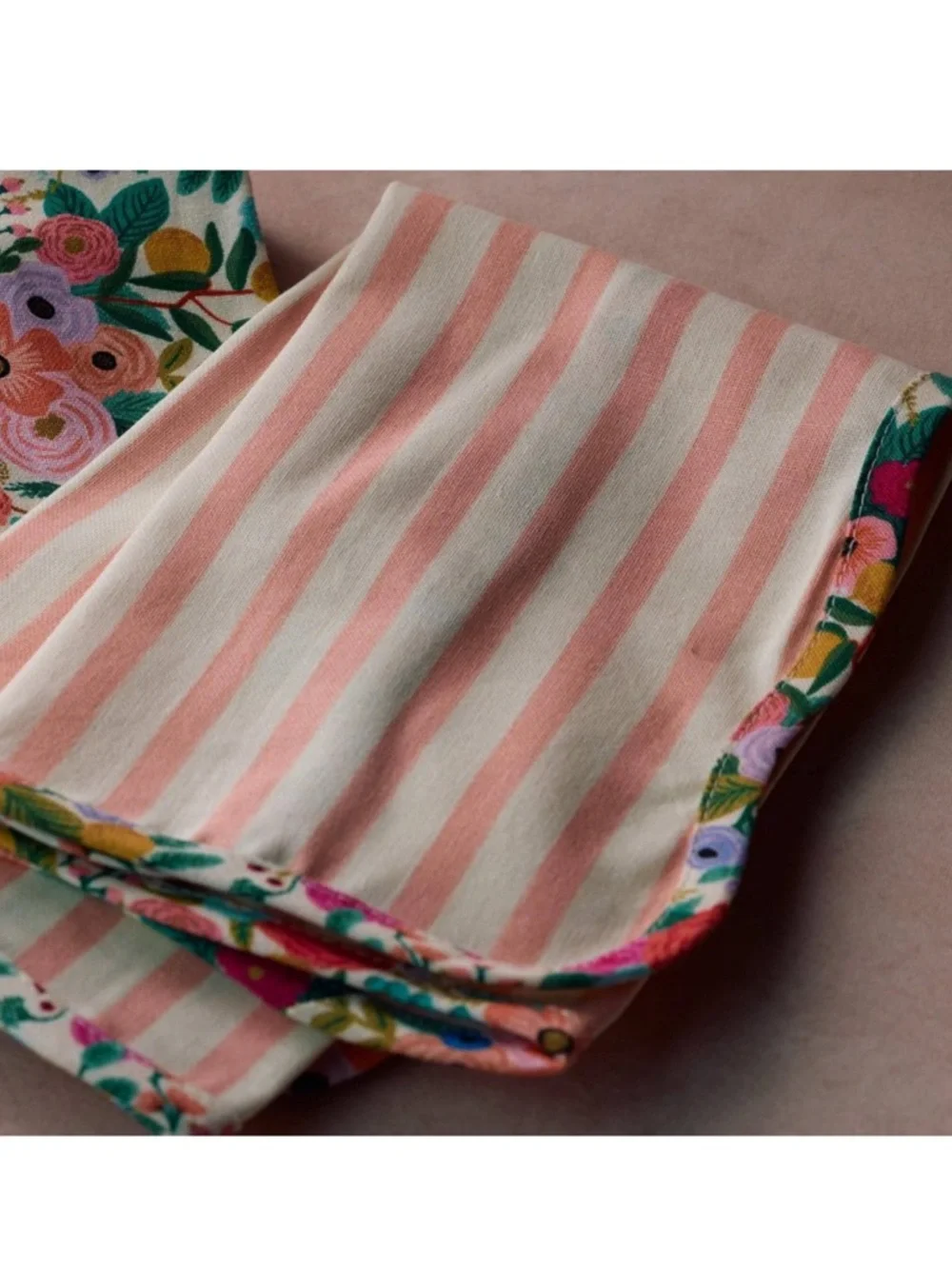 Rifle Paper Co. Rose Stripe  Cotton Napkin Set